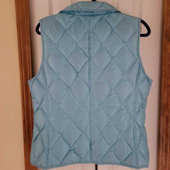 TALBOT'S ~ Women's TURQUOISE Puffer Down Vest Size L ~ PRISTINE - Picture 3 of 3